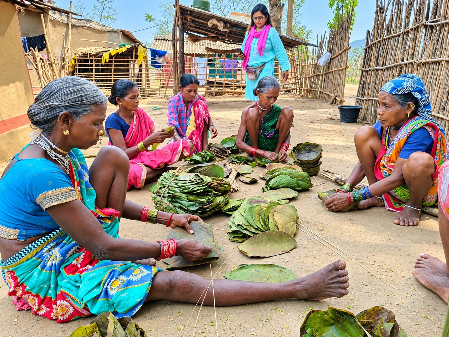 ​ଜଙ୍ଗଲ ପତ୍ରରୁ ସ୍ୱାବଲମ୍ବୀ ମାଲକାନଗିରିର ଆଦିବାସୀ ମହିଳା